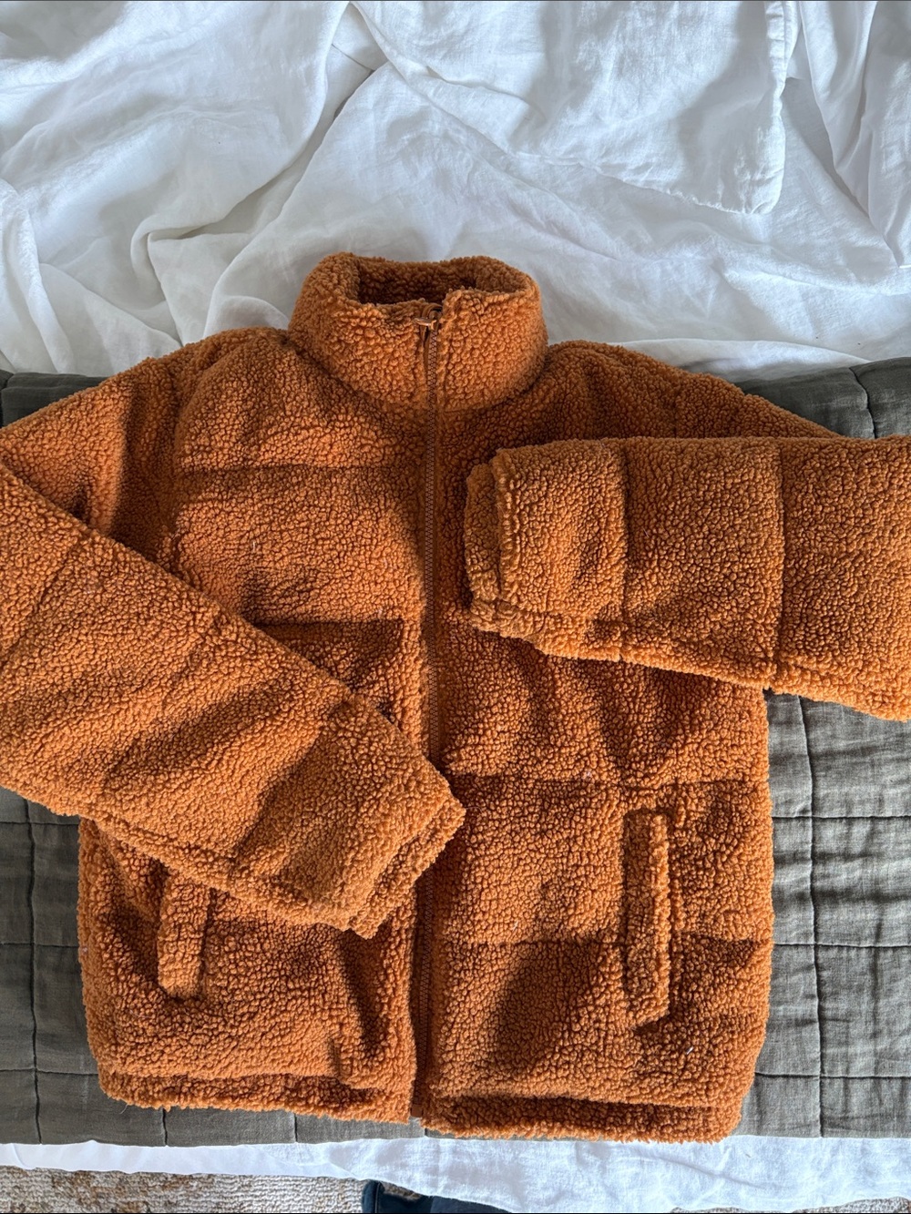 art class Kids Sherpa Puffer Jacket - Burnt Orange